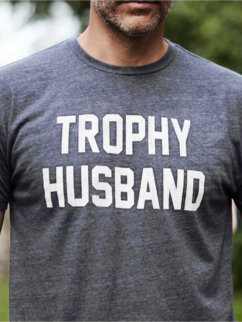 Original Retro Brand Trophy Husband Graphic Tee - Gray & White